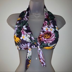 🌸KONA SOL PURPLE FLORAL BIKINI TOP🌸 Size L
